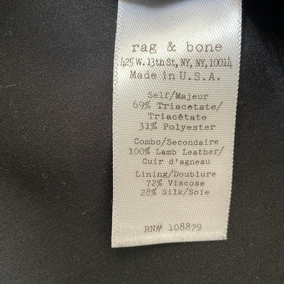 Rag & and Bone Shortsleeve Shirt Dress Black Leather Pocket Oversized XS - Picture 4 of 12